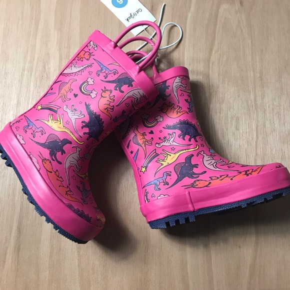 pink dinosaur rain boots